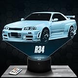 Bedside lamp Car Skyline GTR R34 Miniature Decoration Collection, Gift idea for Men Object Car Skyline GTR R34 Night Light Adult Room Decor, Original Christmas, Gift idea for car Fan Men