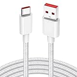 65W Super-Vooc Charger Cable for Oppo Find X5/X5 Pro/X5 Lite/X3 X2/X3 Neo,Reno 8 Pro 5G/7 6 4/Reno4 Z,A77 A76 A57 A96 A54S A54 A16S A94 A74,10V/6.5A Vooc Fast Charge USB C Nylon Charging Cable 1.8M