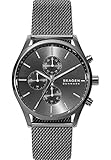 Skagen Watch for Men Holst Chronograph, Quartz Chronograph Movement, 40 mm Charcoal Stainless Steel Case with a Stainless Steel Mesh Strap, SKW6608