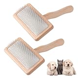 2pcs Wool Carders, Air Cushion Hand Carders Wool Needle Felting Brush Slicker Brush Comb Grooming Brus-h Tool for Dogs, Cat(Size:2 Different Size)