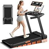 Treadmill with 15% Incline, 3-in-1 Portable Treadmills with Handle for Home and Office, Foldable Treadmills with 136 KG Weight Capacity, 3.0HP Quiet Walking Pad Treadmill, Three Touch Screen