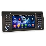 Erisin 8-Core 4GB RAM+64GB ROM Android 14 Car Stereo GPS Sat Nav for BMW X5 E53 7 Inch IPS Touch Screen Car Radio Supports Wireless CarPlay Android Auto DSP DAB+ Bluetooth 5.0 OBD2 WiFi 4G Canbus