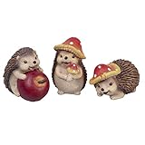 Valery Madelyn Autumn Decorations, Lovely Set of 3 Large Hedgehogs Ornaments, Waterproof Resin Autumn Home Decor, Hedgehog Gifts for Women, Fall Decorations for Living Room, Bedroom, Garden 10CM