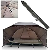 NGT FISHING UMBRELLA CARP SHELTER BROLLY WITH SIDES AND STORM POLES 60" QUICK