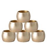 Argon Tableware Metallic Napkin Rings - Gold - 4.5cm - Pack of 6 - Metallic Finish Reusable Dining Table Setting Napkin Buckle Holder for Christmas, Party Celebrations, Restaurant Tableware Decor