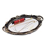 Funerom Vintage Decorative Bathroom & Serving Tray - 36.8 x 25.4 cm Oval Gold