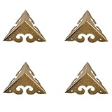 4Pcs Brass Corner Protectors Right Angle Brackets Brass Antique Edge Cover for Box Cabinet Table Chair, 20 x 20 x 20mm, Bronze