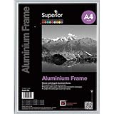 Stewart Superior A4 Brushed Aluminium Picture Frame with Perspex Safety Glass - Silver