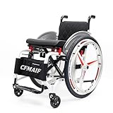 CFMAIF Sport Wheelchairs For Adults, Aluminum Wheelchairs With Quick Release Wheels, Lightweight Transport Wheelchair with Handbrakes, (42cm/16.2in seat,White)