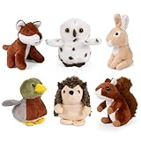 Living Nature Wildlife Buddies, 6 x Realistic Mini Cuddly Woodland Toys, Naturli Eco-Friendly Plushies, 9cm