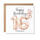Maise & Rose 16th Birthday Card For Her | Girls 16th Birthday Card | Sweet 16 Birthday Balloon Card | P193