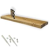 MKGT Rustic Handcrafted Floating Shelf - Oak Finish, Solid Wood, Industrial Reclaimed Style for Kitchen & Wall Decor (Rustic Pine, 130cm)
