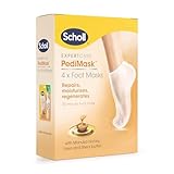 Scholl ExpertCare PediMask Foot Mask Socks, 4-Pairs Multipack, Softer and Smoother Feet in 1 Application, Intensely Moisturising with Manuka Honey, Urea and Shea Butter, Dry Skin Moisturise and Repair
