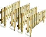 AAMEN 4-Pcs Wooden freestanding Picket Fence Panels - Natural Wood Color Decorative Logs For Lawn, Backyard, Garden Edging Border - Composite Fence Panels 120 x 3 x 30cm (Approx.)