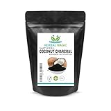 Herbal Magic Activated Coconut Charcoal Powder Food Grade Quality Excellent Detoxifying, Cleansing Properties Naturally Supports Skin, Body Care & Oral Care,UKAS LAB Tested in The UK-100g