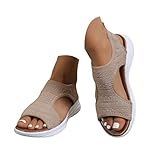 Hotter Sandal For Women Wide Fit Orthopedic Sandals for Women UK with Arch Support Summer Walking Sandals Ladies Slip on Open Toe Low Wedge Gradation Platform Sport Shoes