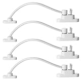 Keyohome Pack of 4 Window Restrictor Locks Child Safety Window Locks for UPVC Windows, Baby Security Window Restrictors with Screws Keys, Door Window Opening Wire Cable Limiter for Home School (4pcs)