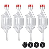 FORYNXHWIN 4 x Demijohn Airlock and Grommets Set, Bubbler Air Lock for Home Brew & Winemaking, Essential Equipment for Wine Making, Kimchi, Kombucha