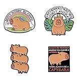 Cartoon Capybaras Enamel Pin Capybaras Are My Spirit Animal Don't Worry Be Cappy Brooches Lapel Badge Cute Ainmal Jewelry Gifts for Lover Girl Friends