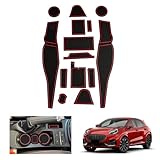 GAFAT Compatible with Ford Puma ST Line 2020-2023 2024 Non-Slip Rubber Mats, Centre Console and Door Seam Mats, Puma Accessories (Red)