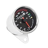 Ksikdeg Motorcycle Double Gauge With LED Backlight Vintage Styles Tachometer Easy Install Speed Gauge Upgrades For Bikes Vintage Tachometer