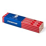 STAEDTLER 148 40 Medium Carpenters Pencil - 2H, 175 mm (Pack of 12), black
