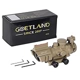 Goetland Rifle Scope 4x32 Prism Sight Scope Optic Blue Green Red Illuminated BDC Reticle SFP for Airsoft Hunting Tactical