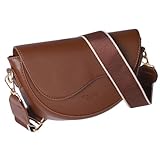 Cross Body Bag for Women,Leather Handbags for Women with Adjustable Wide Strap, Over Shoulder Bag for Ladies Girls Travel Shopping Work Brown