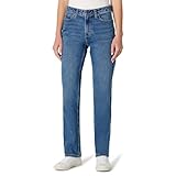Amazon Essentials Women's High-Rise Straight Leg Jeans, Medium Blue Vintage, 12 Short