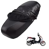 Leather motorbike seat covers Compatible with Peugeot Blaster 50 2008-Present,waterproof,rainproof,dustproof and sunproof,motorcycle seat cover（black）