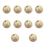 WQEDVN 10 PCS Gold Metal Blazer Buttons - Round, Medium to Large, Formal Wear, DIY Tailoring & Costume Design