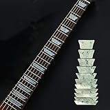 Alnicov Guitar Fretboard Markers Inlay Sticker,DIY Fretboard Sticker for Guitar or Bass,White Pearl Trapezoid