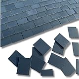 Tiny Tiles 250 Pieces 1:12th Scale Dolls House Miniature Styrene Roof Tiles in Slate Grey