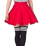 Pretty Fashion A-Line Skater Skirt for Women - Black Mini Pleated Tennis School Skirts - Multiple Colours Plus Size 8-22