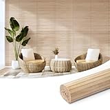 Art3d Natural Bamboo Wall Panel for Interior Wall Decor, Renewable Pole Wrap Wainscoting Paneling for Wall Ceiling Furniture Cabinet Office, 12 x 96 Inch - Carbonized