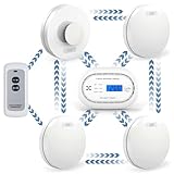 XINDUM Wireless Interlinked Smoke alarms for Home, Heat Alarm，Carbon Monoxide Detector Bundle with Remote Control, 10 Year Battery Life,Scotland and England Law Compliant,6 PACK