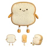 Auptiz Toast Bread Pillow,Soft Plush Toy, Funny Bread Shape Plush Toy Pillow,Doll Toy 3D Throw Pillow Cartoon Toy,Stuffed Plush Toast Sofa Pillow（19×18×3cm）