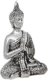 Thai Buddha with Reflective Silver Meditation Shawl with Hands Clasped -13 cm / 5.25-Inch