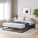 ZINUS Double Bed Frame | 135x190 cm Metal Platform Bed with Durable Wood Slat Support | 25cm Height with Ample Underbed Storage | Noise-Free | Easy Assembly | Black Finish | 5-Year Support