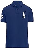 POLO RALPH LAUREN Men's Big Pony Classic Fit Mesh Polo Shirt, Ralph Lauren Navy Blue, XL