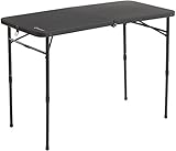 Outwell Claros Folding Table, Black, 50 x 101 x 45/61/71 cm