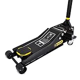 RocwooD Trolley Jack 3 Ton Tonne Low Profile Hydraulic Floor Lifting Lift Car Van Garage Repair Tool Portable Workshop Equipment Steel Lifting Range 75mm - 505mm