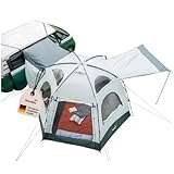 Skandika Bus Awning Pitea Dome | Freestanding for 2-4 People, Standing Height 2.2 m, 10.4 m² Living Area, 3 Entrances, Foil Windows, Mosquito Net, 3000 mm Hydrostatic Head | Tent for Car, Bus, Van,