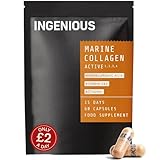 INGENIOUS 100% Marine Collagen Capsules | Natural Astaxanthin>Powerful Than VitC | Hydrolysed Collagen Peptides | Hyaluronic Acid, Actigin, VIT E&C & Zinc | Skin-Nails-Hair & Muscle Recovery – 15Days