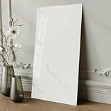 Hode 10 Pieces Marble Tile Stickers, White Self Adhesive Wall Tiles 60 x 30cm, Stick on Tiles for Bathroom Kitchen Waterproof (Glossy)