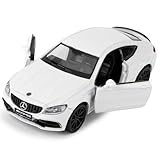 imtfzct 1/36 Mercedes-Benz C63 S AMG Toy Car，Children's Pull Back Toy Car, Collectable Alloy Model Car, Birthday Gift for Boys and Girls (White)