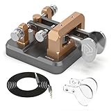 CW Key Morse Code Key Morse Telegraph Key Morse Code Key Aluminum Alloy CW Morse Code Key Square-Shaped Base Grey