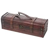 HMF Vintage Decorative Wooden Gift Box with Lid | For 1 Bottle of Wine | Landscape Format | Spain
