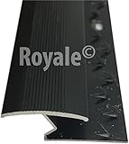Royale® Z Edge Strip - Black Metal Door Threshold, Bar Plate, Carpet to Laminate - Black Finish
