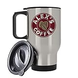 Giftme Personalised with Any Name Costa Travel, Stainless Steel, Tea/Coffee Mug. (Silver)